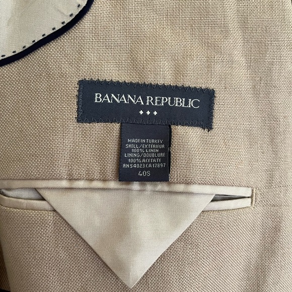 VINTAGE BANANA REPUBLIC MENS LINEN BLAZER - Picture 4 of 14